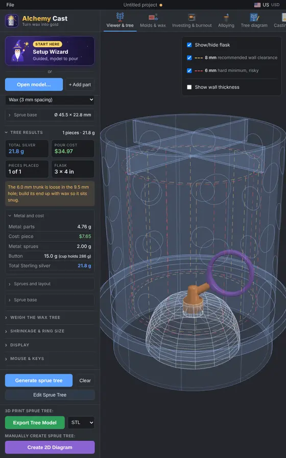Alchemy Cast on a tablet held upright